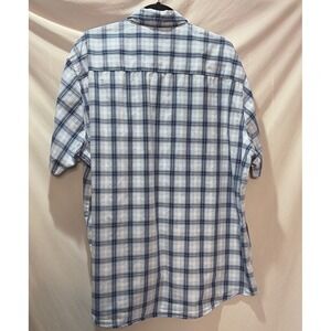 Croft & Barrow Mens XXL Blue Plaid Easy Care Short Sleeve Button Down Shirt